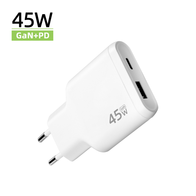 PD 45W Super Fast Charger Quick QC3.0+ Multi-Port 1C1A Plug for IPhone IPad Mac Sumsung Compact Foldable Portable Slim Thin