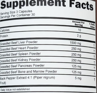 Suppléments Healthife Capsule d'organe de boeuf nourri à l'herbe Capsules de poudre de foie de boeuf nourri à l'herbe Halal