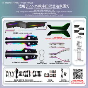 Luz Ambiente LED para Carro Toyota Highlander 2022-2025, Luz Dinâmica Decorativa para Painel e Portas - Product Image 6