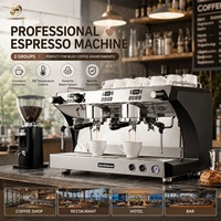 Machine à café expresso professionnelle 2 groupes en acier inoxydable, 9 bars de pression, pour barista, idéale pour les cafés
