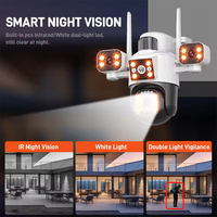 Cámara de Seguridad Wifi Wistino V380 Pro 9MP con Tres Lentes, Visión Nocturna en Color, Seguimiento Automático y Alarma