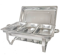 Réchaud de buffet rectangulaire professionnel en acier inoxydable 410 de qualité alimentaire, 9 L, alimenté au combustible, équipement de maintien au chaud des aliments