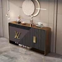 Meuble à chaussures italien de luxe moderne, console d'entrée minimaliste avec tiroirs, grand meuble de rangement pour salon