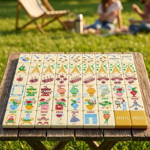 Jeu de tuiles de mahjong américain de luxe jaune <span class=keywords><strong>Paris</strong></span>, peintes à la main, 160 <span class=keywords><strong>pièces</strong></span>, trois couches, acrylique néoprène, pour 4 joueurs, casino, jeu de hasard - Product Image 1