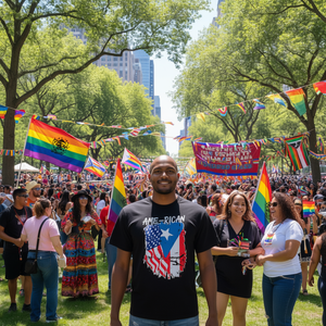 T-shirt avec drapeau américain portoricain, design fierté hispanique des États-Unis - Product Image 3