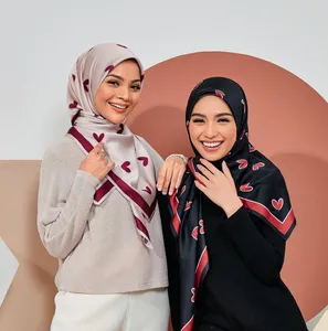malaysia new designs square printed stain silk hijab marble premium tudung bawal