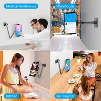 Nouveau support mural réglable pour tablette à bras long support mural extensible en métal pour téléphone portable pour iPhone iPad Pro