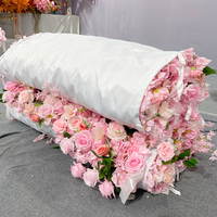 Panneau Promise Blanc Enroulable, Mur de Fleurs et Verdure Florale pour Toile de Fond, Rideau Mural Floral pour Mariage en Extérieur