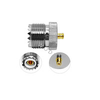 Adaptateur RF 50 Ohm en argent, connecteur droit UHF vers MCX, prise femelle PL259 vers prise mâle SO239, adaptateur coaxial