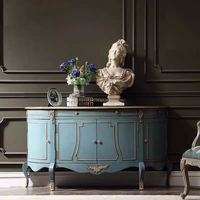 Meuble console, buffet et table de réception en bois massif sculpté, style antique, pour hall d'hôtel de luxe européen, vente en gros