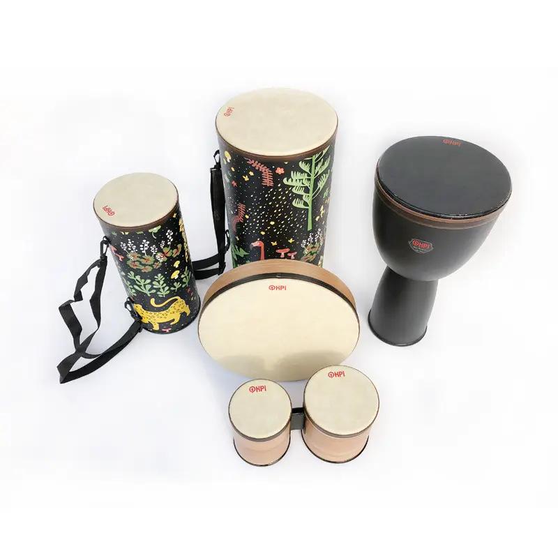 New Combination Tabor Orff Musical Instrument Children's Technology Animal Leather Tabor Combination Drum Gold Cup Drum Drum
