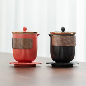 <span class=keywords><strong>Tazza</strong></span> da tè in ceramica nera a prova di calore con colino <span class=keywords><strong>tazza</strong></span> da tè portatile antiurto All-in-one confezione <span class=keywords><strong>regalo</strong></span> <span class=keywords><strong>tazza</strong></span> da tè alle erbe in ceramica - Product Image 2