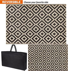 Tappeto da Esterno Impermeabile e Lavabile in PP <span class=keywords><strong>per</strong></span> Spiaggia e Patio, con Motivo Floreale Tropicale, Reversibile, <span class=keywords><strong>per</strong></span> Porta o Zona Esterna - Product Image 4