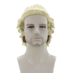 Aishili手作りバリスターウィッグ人工毛Magistrate's Mullet Lawyer Judge Wig for Formal Use in Court and Costume