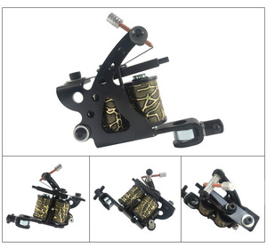 Machine à tatouer électrique portable en fer de Damas, type pistolet, pour traçage et ombrage, pour artistes professionnels, usage artistique corporel - Product Image 2