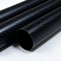 Tube en fibre de carbone tressé creux personnalisé durable de 10 à 200 mm pour pièces d'avions RC et d'aéromodèles, certifié CE