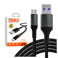 Kabel Data Micro USB Wonderphon SX-68 dengan Pengisian Cepat 6A, Jaket TPE Ramah Lingkungan, Kemasan Grosir untuk Ponsel Android
