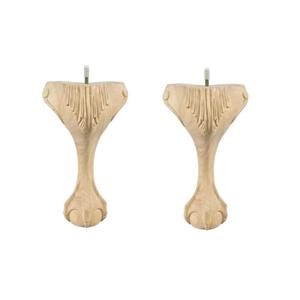 Pieds de meubles en bois massif de style Queen Anne, pieds d'angle non finis pour le remplacement de meubles, pieds de canapé en bois - Product Image 1