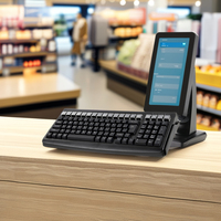 Penjualan terlaris Keyboard POS dapat diprogram reguler 101 tombol untuk mesin Kas dengan MSR untuk sistem POS