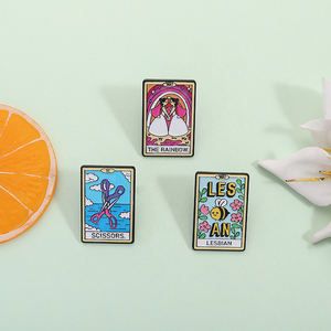 女同性恋UV印花珐琅别针新娘剪刀卡通蜜蜂女孩爱心胸针翻领徽章饰品礼品朋友批发 - Product Image 2