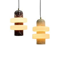 Lampe suspendue en pierre naturelle de luxe nordique, design de villa, hôtel, lampe suspendue en marbre de luxe