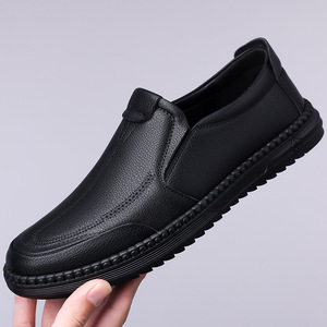 Mocasines de Cuero Genuino para Hombre, Punta Redonda, Suela de Goma, Transpirables, para Todas las Temporadas, Zapatos Casuales - Product Image 2