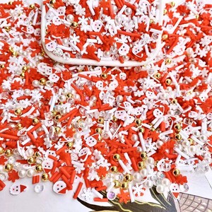 CHENXI 500g Confettis en argile polymère sur le thème de Noël, mélange de pingouins, flocons de neige, perles, garniture pour slime, personnalisé en 3D - Product Image 6