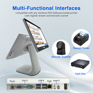 Windows 15.6 inch tất cả trong một hệ thống POS Tiền mặt đăng ký Màn hình kép cảm ứng điện dung màn hình máy POS - Product Image 4