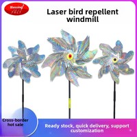 Éloigne-oiseaux argenté pour balcon et jardin ; Outil de protection des cultures contre les oiseaux ; Feuilles réfléchissantes anti-oiseaux ; Technologie laser anti-oiseaux
