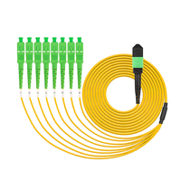 Kabel Patch Cord Fiber SC APC-MPO/APC Female-Female 8-Core Optik SM Single Mode 9/125 Tipe B FTTH 1-20m Fiber Patch Panel