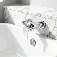 Robinet de douche au design moderne avec fonctions eau froide et chaude, corps en alliage de zinc, noyau en céramique, adapté aux salles de bain d'hôtels et d'appartements