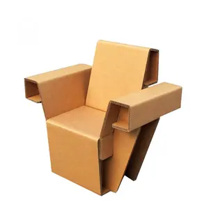 Custom Design Paper Corrugated Chair Folding Cardboard Furniture Chair For Exhibition