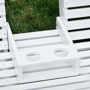 Silla Colgante de Madera de 3 Plazas con Capa Impermeable, Decoración de Jardín, Silla Columpio de Porche con Mesa de Centro <span class=keywords><strong>Plegable</strong></span> - Product Image 3