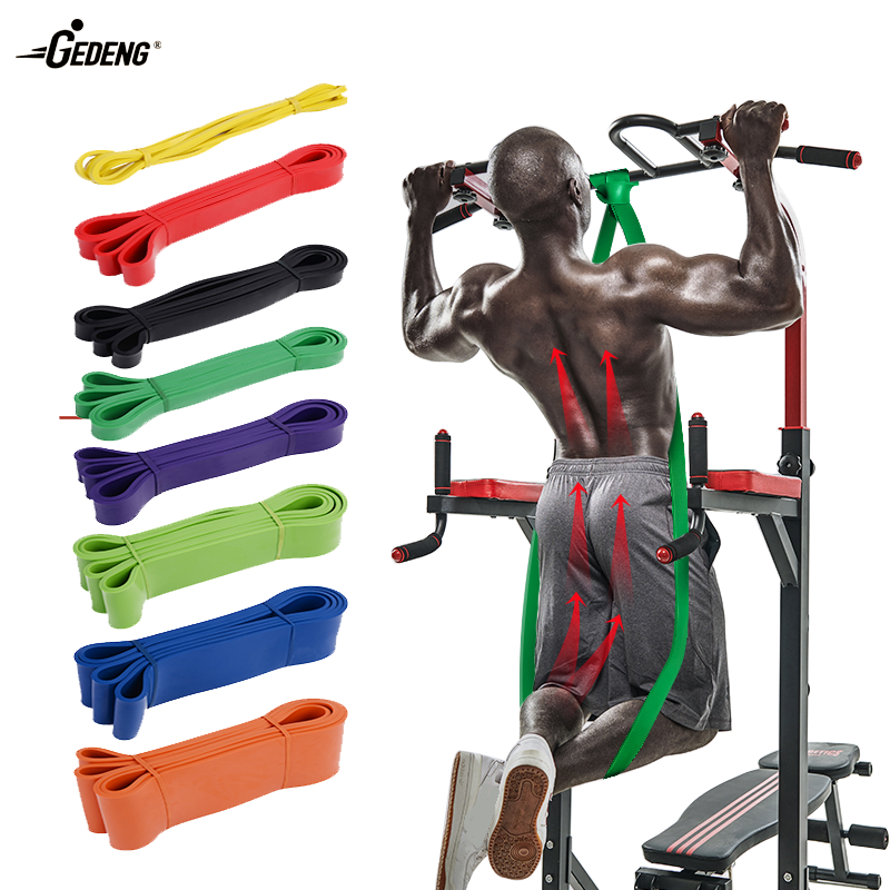 GEDENG 5Pcs Heavy Duty Exercise Loops El Gym Resistant Fitness Band Pull up Set Resistance Bands