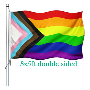 Bandera Arcoíris LGBT de Doble Costura, Económica y Ecológica, para Interiores y Exteriores, para Lesbianas, Transgénero, Orgullo Gay, 3x5 - Product Image 1