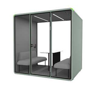 Cabine de bureau acoustique aménagée pour 4 personnes, mobile et insonorisée, pour réunions du personnel et travail concentré - Product Image 6