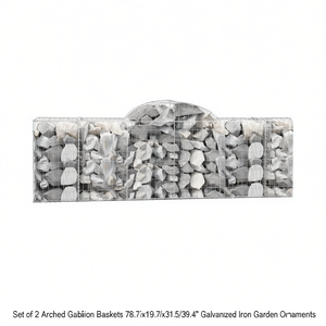 Cesti Gabion ad Arco 78.7x19.7x31.5/39.4 in Ferro Zincato per Ornamenti da Giardino - Product Image 1