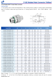 RVS 304 buisfittingen, <span class=keywords><strong>union</strong></span>, metrisch/inch schroefdraad, richting verstelbaar, thermometer eigenschappen, lasmethode, hydraulisch - Product Image 2