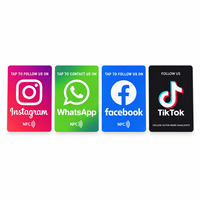 Support d'affichage NFC sans contact pour cartes de médias sociaux, avec fonction de tapotement pour avis et affichage de code QR, personnalisable pour cartes WhatsApp