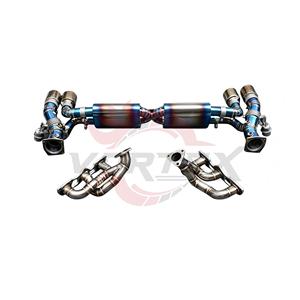 ระบบท่อไอเสียแบบวาล์ว Vortex Blue Burnt Titanium Valved Exhaust System Headers Catback สำหรับ Porsche 911 Carrera 991.2 991 3.0T Turbo ชุดแต่ง - Product Image 4