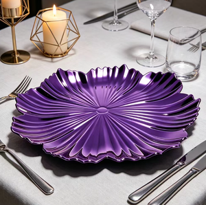 Assiettes de présentation en plastique de 13 pouces, design floral, pour la maison et les événements de mariage, idéales pour la restauration fine - Product Image 5