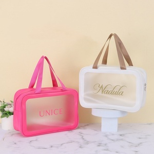 Borsa cosmetica impermeabile con logo personalizzato borsa per lavaggio in pvc <span class=keywords><strong>trasparente</strong></span> per viaggio con MOQ basso - Product Image 1