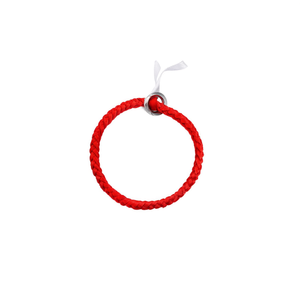 Bracciale Intrecciato con Nodo Piatto, Filo di Seta, Ciondolo in Acciaio Inossidabile, Bracciale Charm alla Moda, Regalo Unisex, Gioielli - Product Image 1
