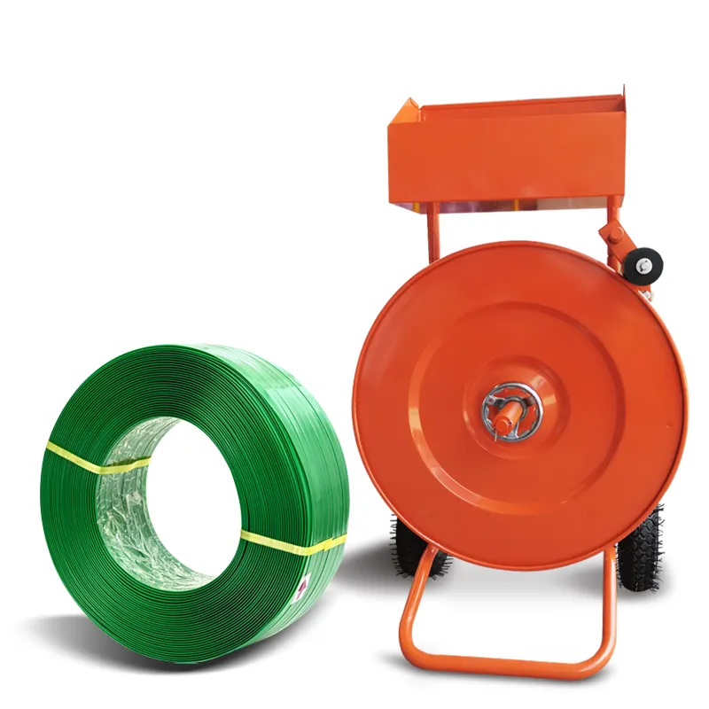 High Quality Pp Pet Plastic Belt Uses Orange Steel Tool Truck With Pneumatic Tire Handheld strapping Dispanser Cart With Toolbox
