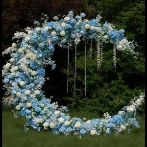 <span class=keywords><strong>Rosas</strong></span> y Hortensias Artificiales Azul Oscuro al Por Mayor para Decoración de Bodas, Hoteles y Hogar - Product Image 4