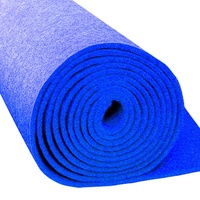 Tapis d'extérieur bleu 100 % polyester 1-10 mm, tapis d'exposition uni, antidérapant, respirant, écologique, feutre aiguilleté