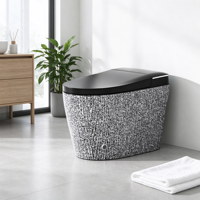 WC monobloc en céramique moderne avec surface texturée, toilettes de luxe pour la maison, l'hôtel et la villa