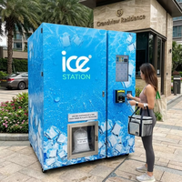 JOYVEND Machine à glace automatique d'extérieur 450 kg/jour pour sacs de glace, certifiée CE, pour bars, pêche, magasins, événements, sites de villégiature