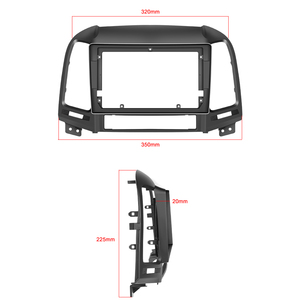 Podofo 9 "<span class=keywords><strong>2</strong></span> <span class=keywords><strong>Din</strong></span> <span class=keywords><strong>autoradio</strong></span> tableau de bord réaménagement ABS plastique Fascia cadre pour Hyundai Santa-fe 2006-2012 - Product Image 4