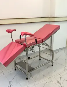 Prezzo di fabbrica multifunzione 4 gambe 304 letto di consegna rosa in acciaio inossidabile con materasso da 8cm per ospedale